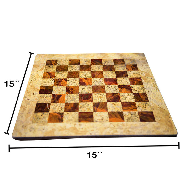 15" Natural Marble Chess Board Only