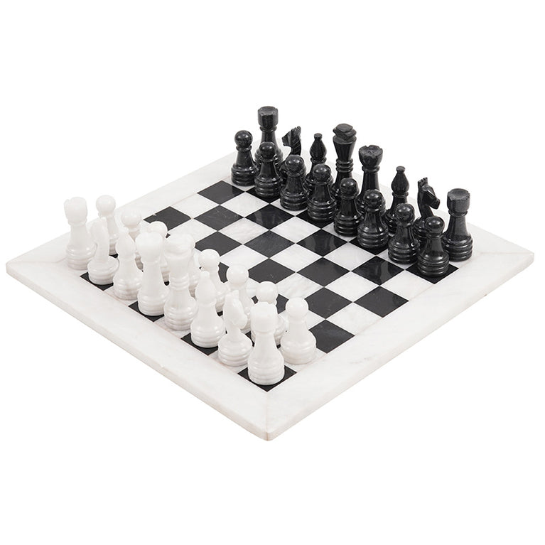 15" White and Black Chess Set (With Storage Box)