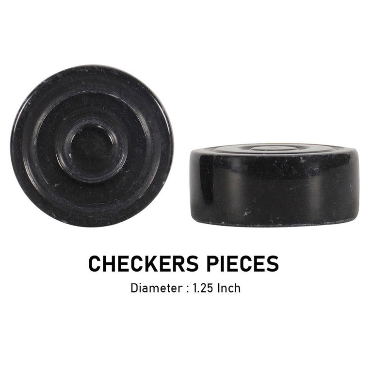 15 Inches Checkers Set - White & Black