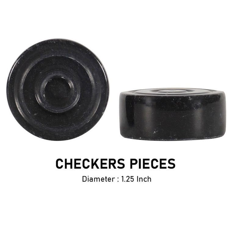 15 Inches Checkers Set - Black & White