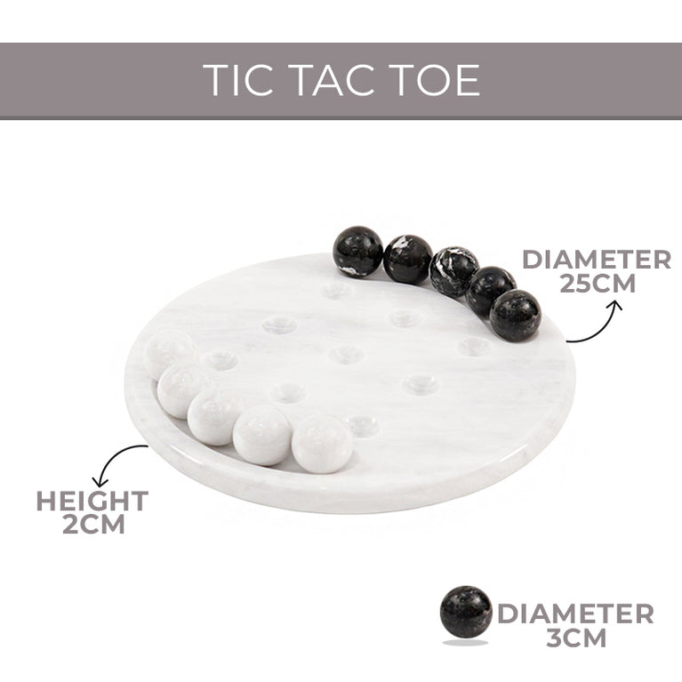 10 Inches Tic Tac Toe - White & Black