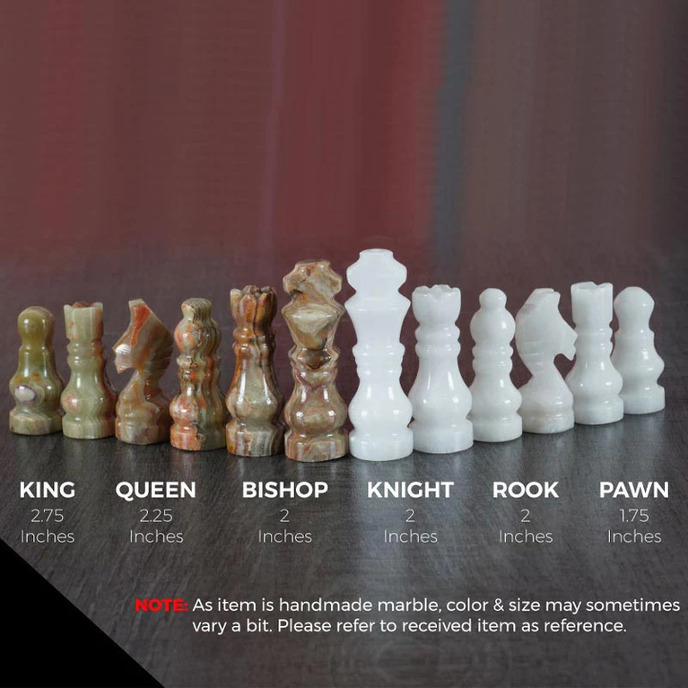 White and Green Premium Quality Chess pieces