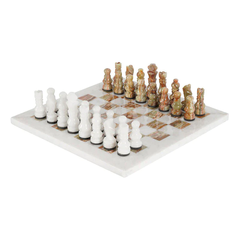 White and Green Premium Quality Chess pieces