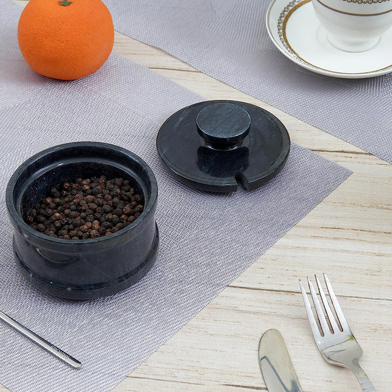 Marble Salt Cellar with Spoon